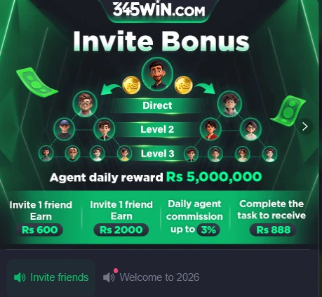 345Win Referral and earn